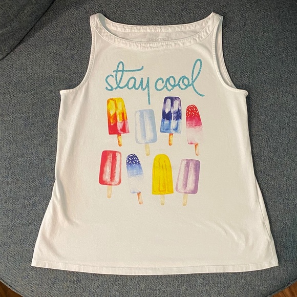 Girls Lands’ End Large (14) Graphic Bright Popsicle Tank Top - Summer stay cool - Picture 1 of 6